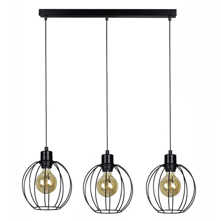 Lámpara colgante BERIS 3xE27/60W/230V roble