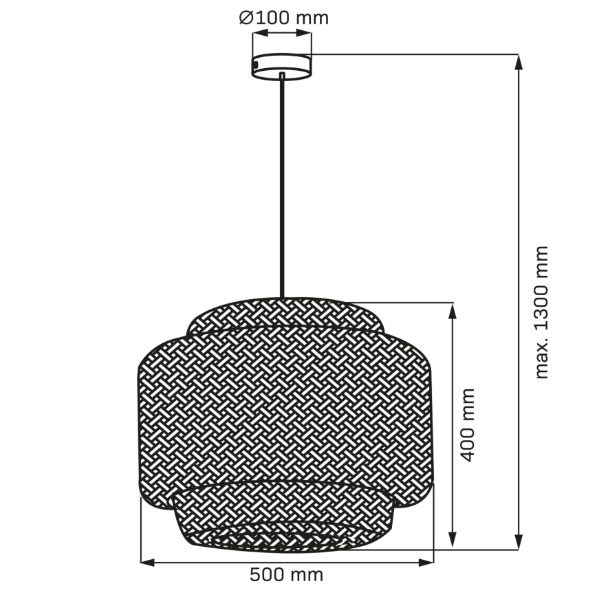 Lámpara colgante BERTA 1xE27/20W/230V diá. 50 cm bambú