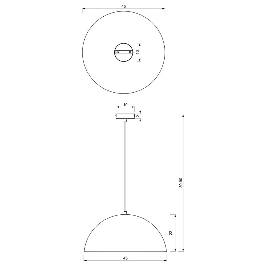 Lámpara colgante BETA 1xE27/60W/230V diá. 45 cm blanco