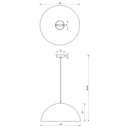 Lámpara colgante BETA 1xE27/60W/230V diá. 45 cm negro