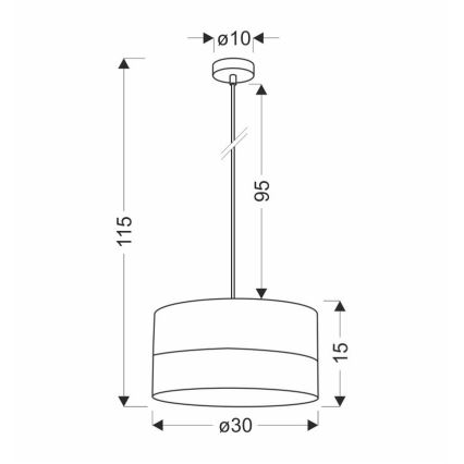 Lámpara colgante BIANCO 1xE27/40W/230V blanco/marrón