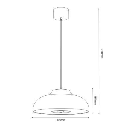 Lámpara colgante BILBAO 1xE27/15W/230V diá. 40 cm latón