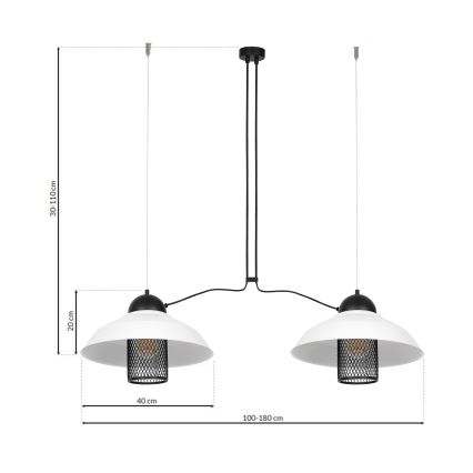Lámpara colgante BJORN 2xE27/60W/230V