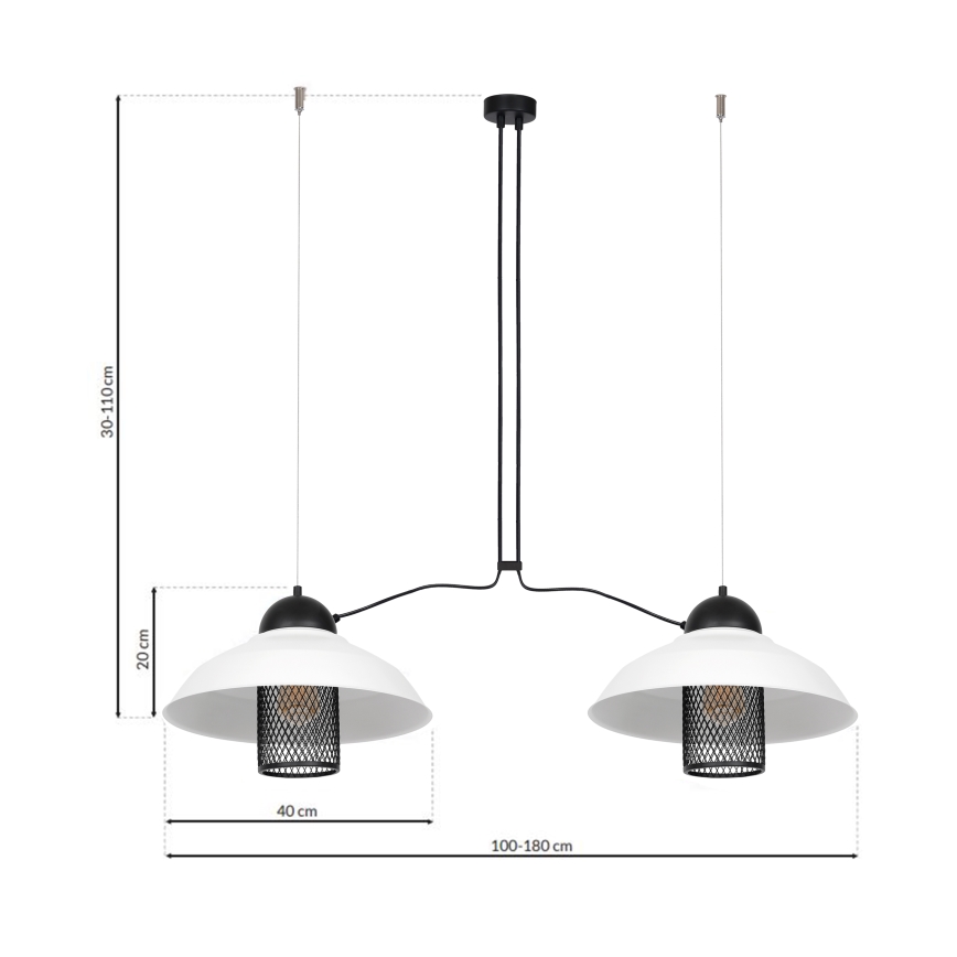 Lámpara colgante BJORN 2xE27/60W/230V