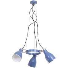 Lámpara colgante BJORN BLUE 3xE27/60W/230V