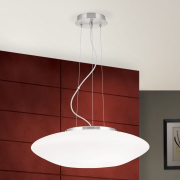 Lámpara colgante BLANC 2xE27/60W/230V diá. 49 cm cromo mate