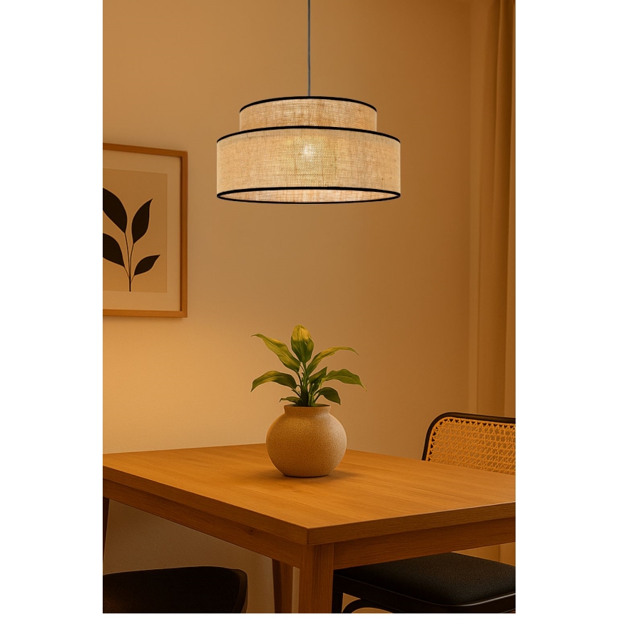 Lámpara colgante BOHO 1xE27/60W/230V beige