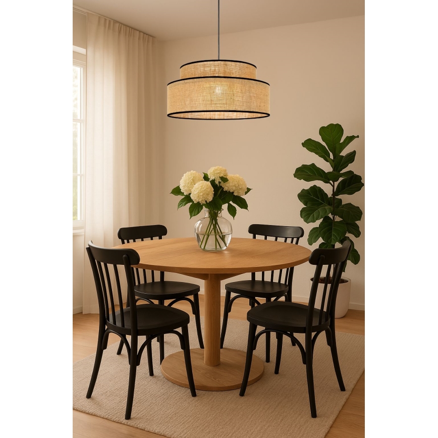 Lámpara colgante BOHO 1xE27/60W/230V beige