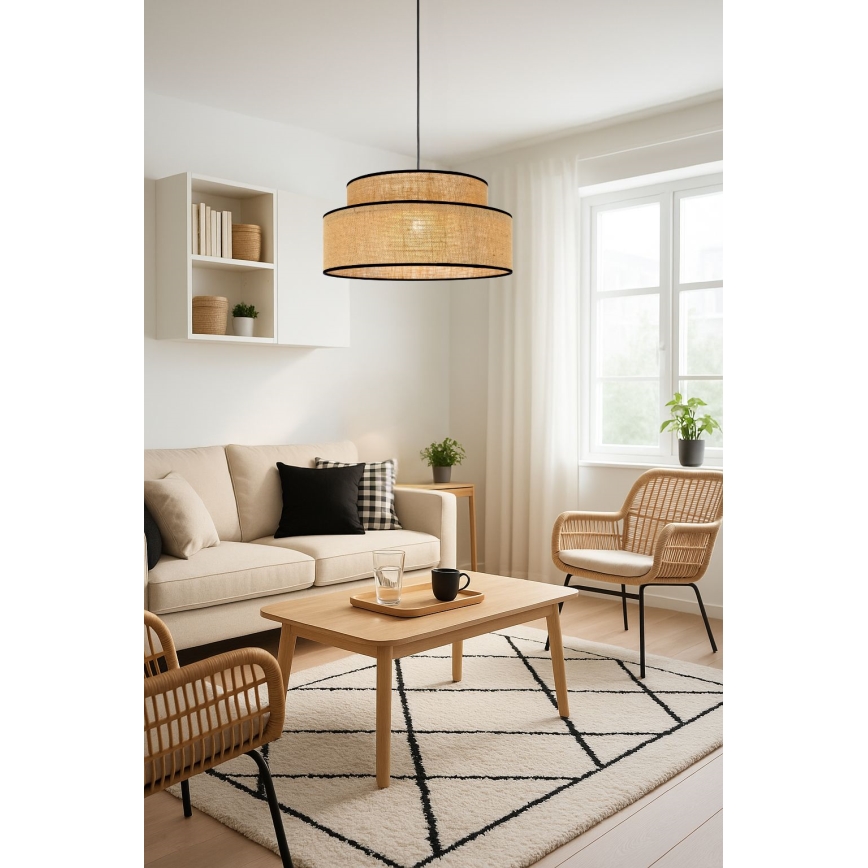 Lámpara colgante BOHO 1xE27/60W/230V beige