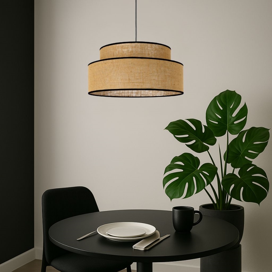 Lámpara colgante BOHO 1xE27/60W/230V beige