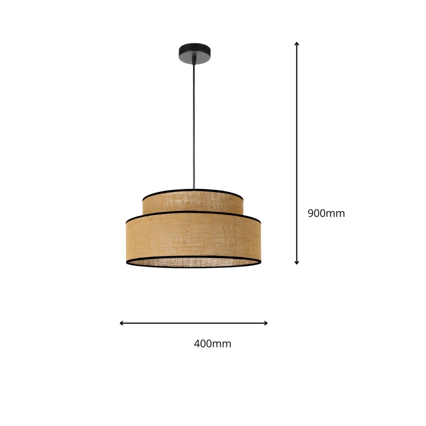 Lámpara colgante BOHO 1xE27/60W/230V beige