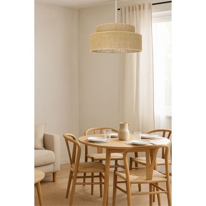 Lámpara colgante BOHO 1xE27/60W/230V beige