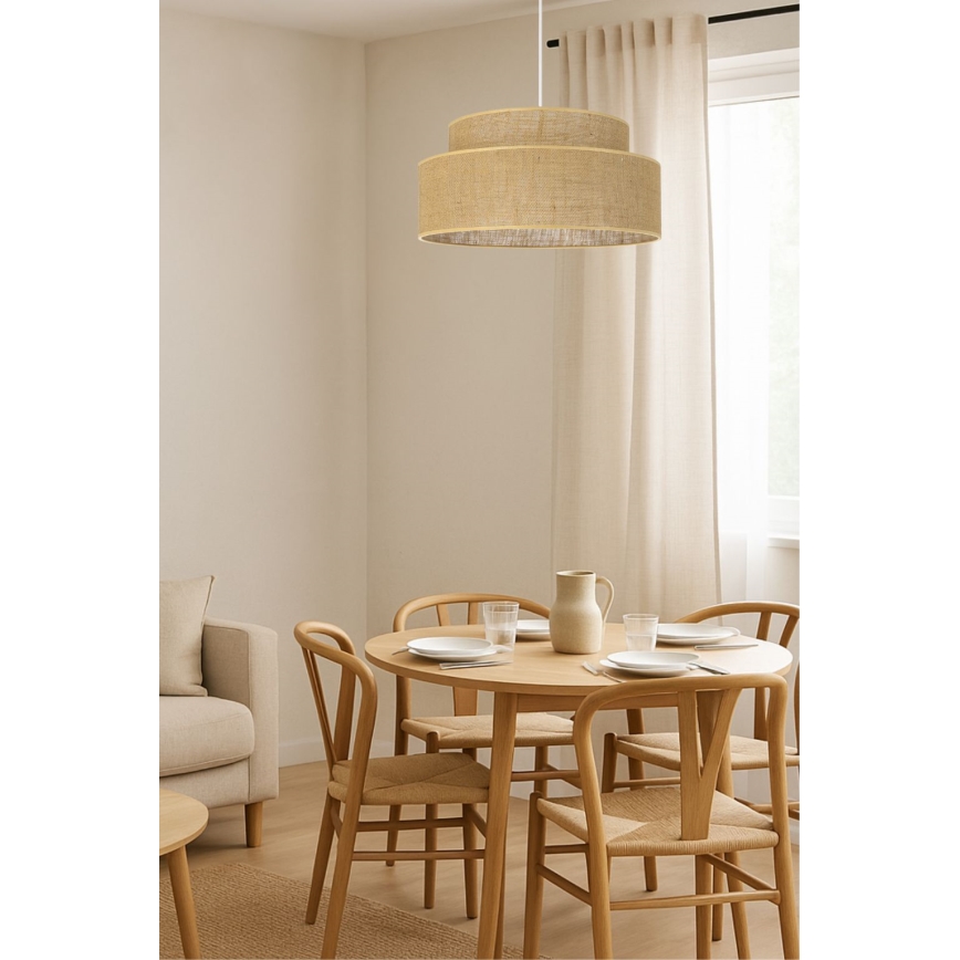 Lámpara colgante BOHO 1xE27/60W/230V beige