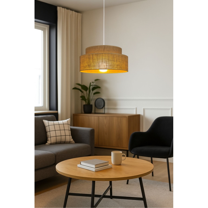 Lámpara colgante BOHO 1xE27/60W/230V beige