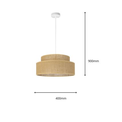 Lámpara colgante BOHO 1xE27/60W/230V beige