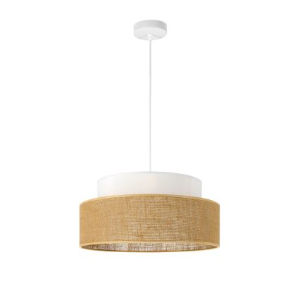 Lámpara colgante BOHO 1xE27/60W/230V blanco/beige