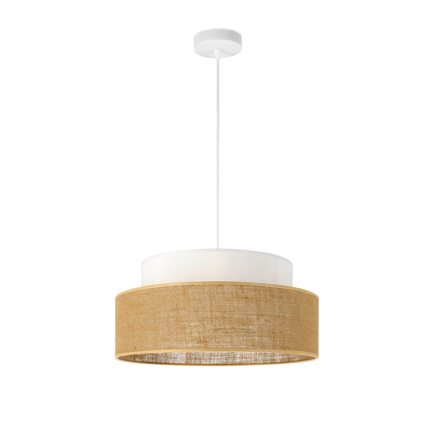 Lámpara colgante BOHO 1xE27/60W/230V blanco/beige