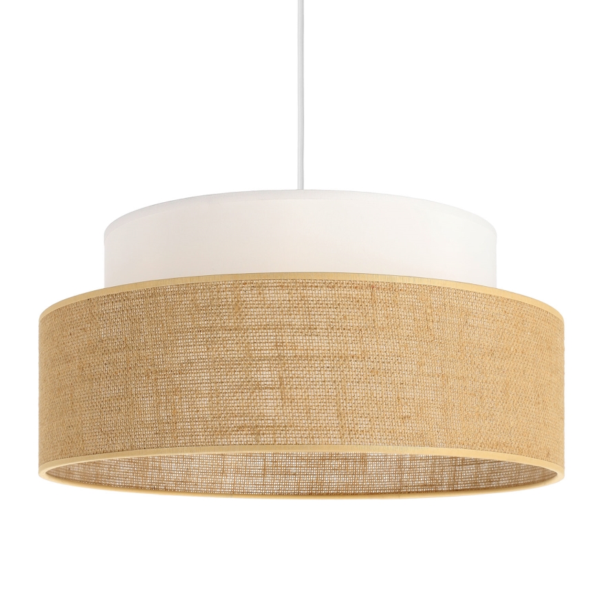 Lámpara colgante BOHO 1xE27/60W/230V blanco/beige