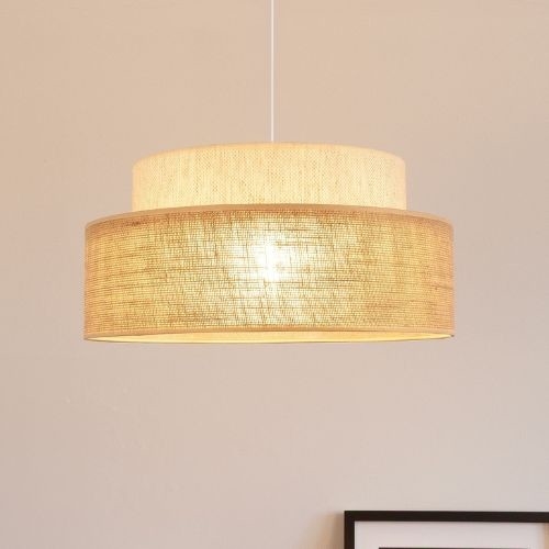 Lámpara colgante BOHO 1xE27/60W/230V color crema/beige