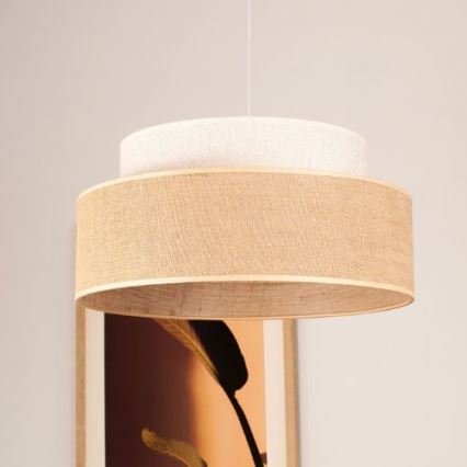 Lámpara colgante BOHO 1xE27/60W/230V color crema/beige