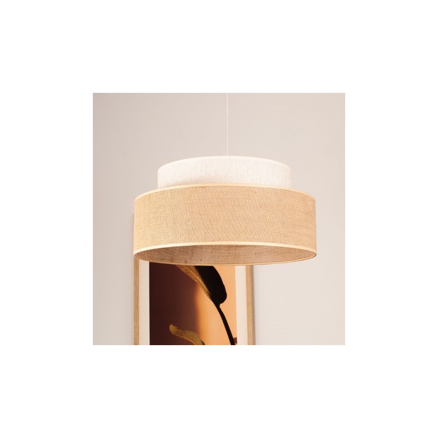 Lámpara colgante BOHO 1xE27/60W/230V color crema/beige