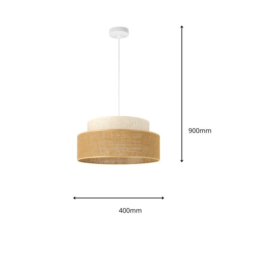 Lámpara colgante BOHO 1xE27/60W/230V color crema/beige