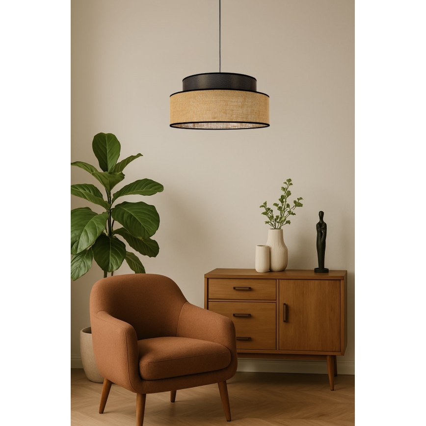 Lámpara colgante BOHO 1xE27/60W/230V marrón/beige