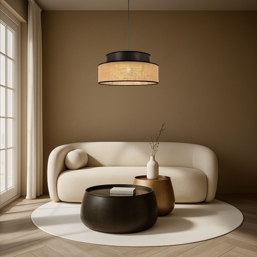 Lámpara colgante BOHO 1xE27/60W/230V marrón/beige