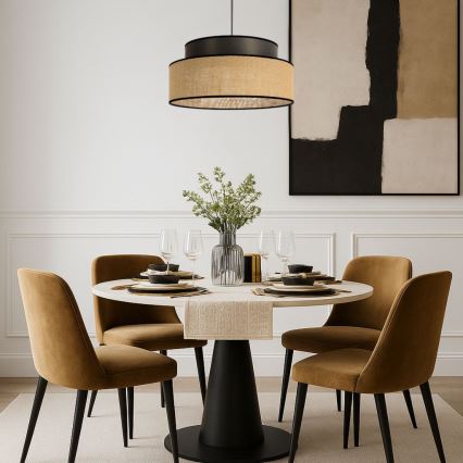 Lámpara colgante BOHO 1xE27/60W/230V marrón/beige