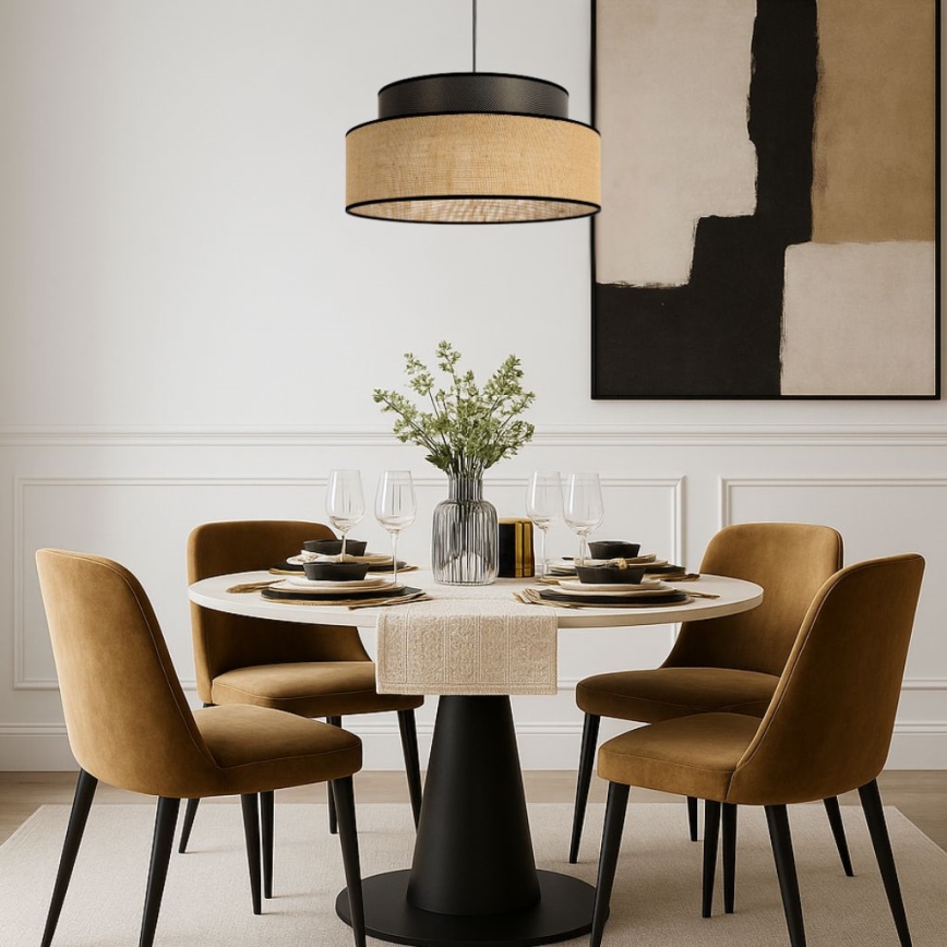 Lámpara colgante BOHO 1xE27/60W/230V marrón/beige