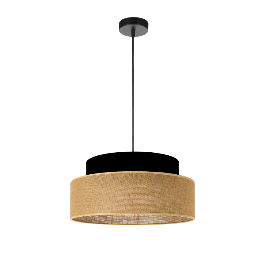 Lámpara colgante BOHO 1xE27/60W/230V negro/beige