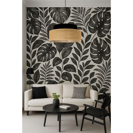 Lámpara colgante BOHO 1xE27/60W/230V negro/beige