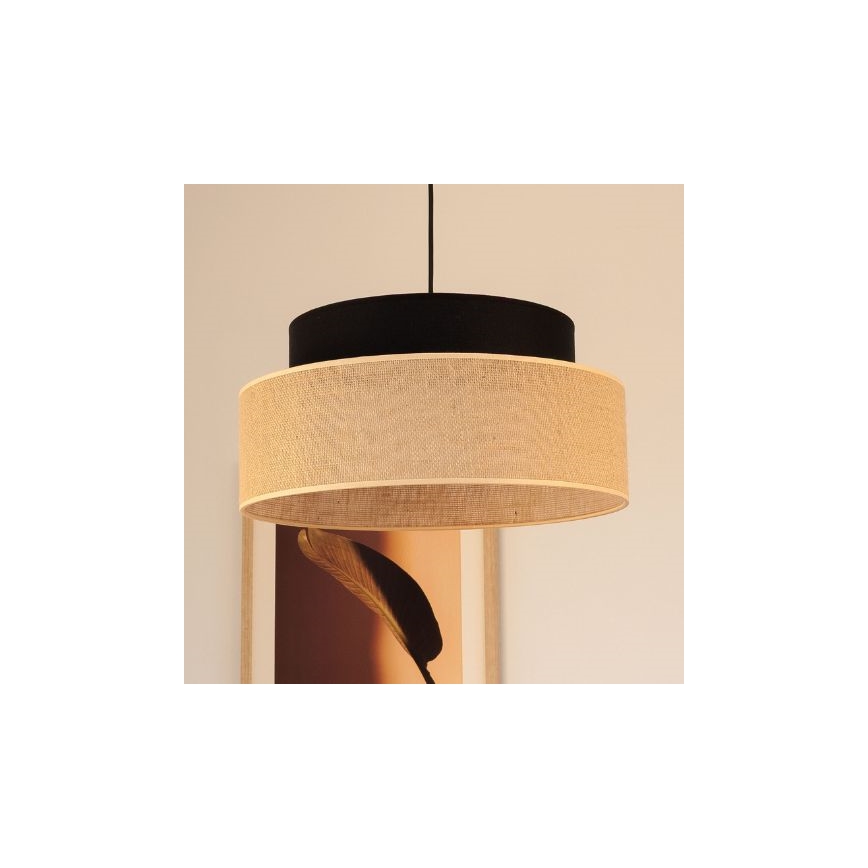 Lámpara colgante BOHO 1xE27/60W/230V negro/beige