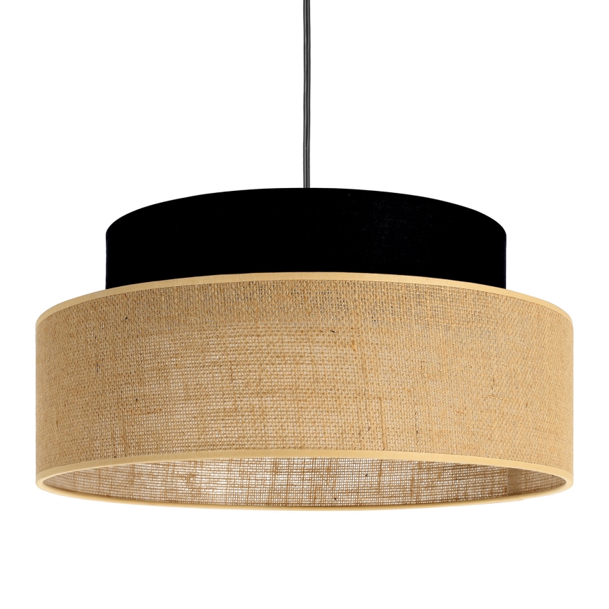 Lámpara colgante BOHO 1xE27/60W/230V negro/beige