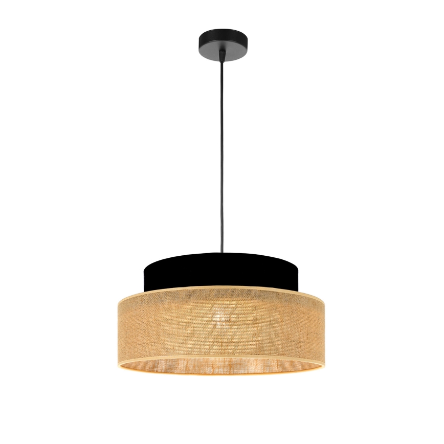 Lámpara colgante BOHO 1xE27/60W/230V negro/beige