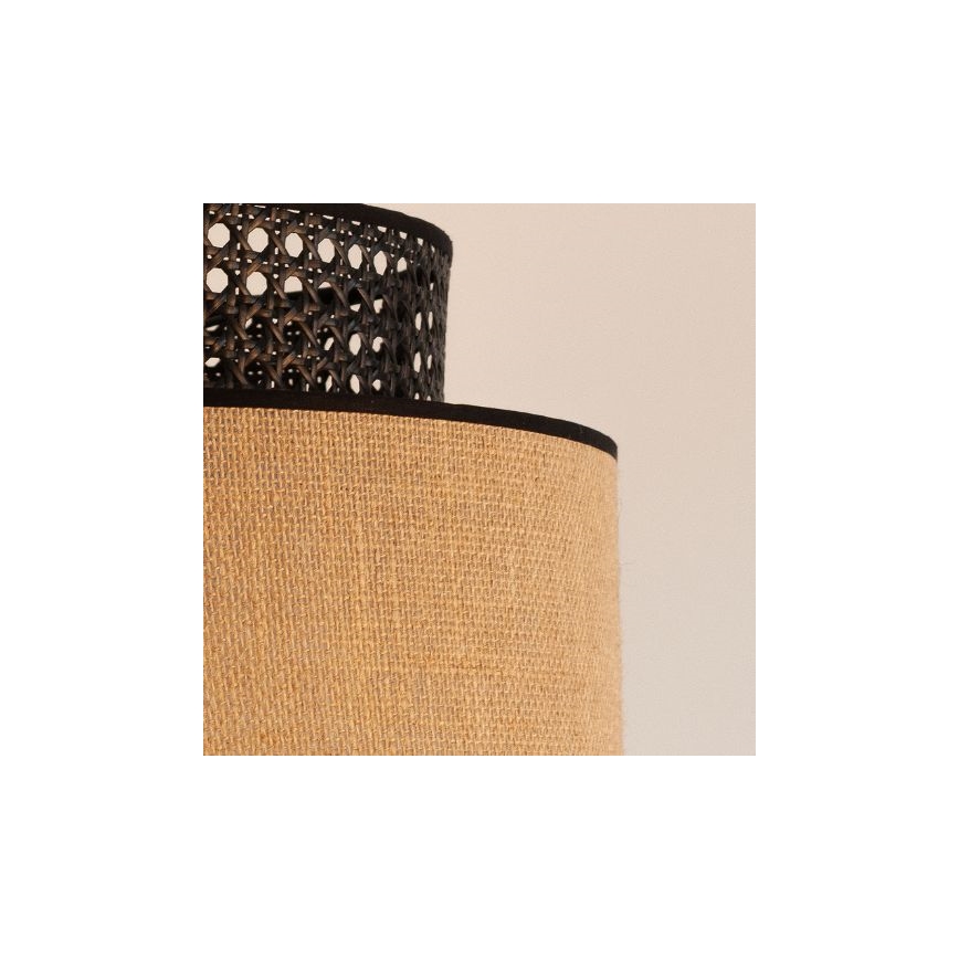 Lámpara colgante BOHO 1xE27/60W/230V negro/ratán