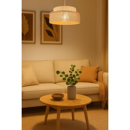 Lámpara colgante BOHO 1xE27/60W/230V ratán