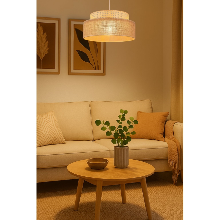 Lámpara colgante BOHO 1xE27/60W/230V ratán