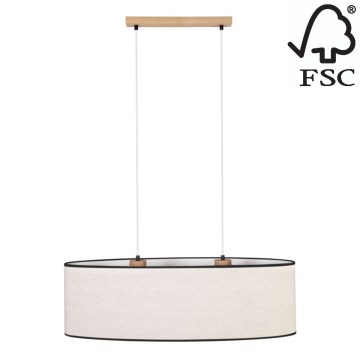 Lámpara colgante BOHO 2xE27/40W/230V roble - certificado FSC