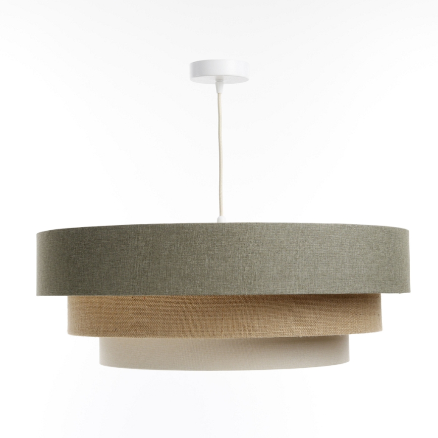 Lámpara colgante BOHO TRINITI 1xE27/60W/230V gris/beige/color crema