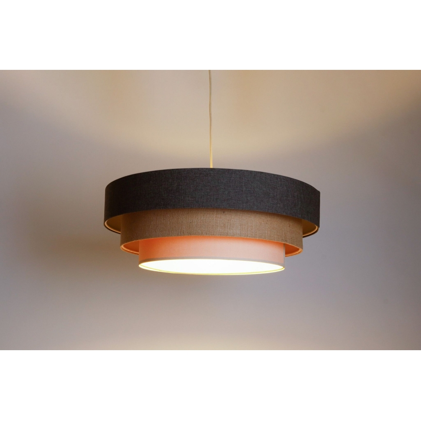 Lámpara colgante BOHO TRINITI 1xE27/60W/230V gris/beige/color crema