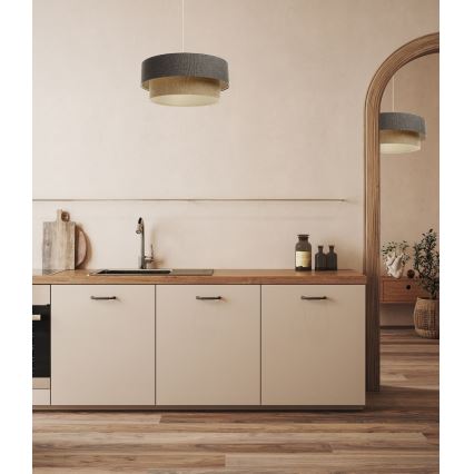 Lámpara colgante BOHO TRINITI 1xE27/60W/230V gris/beige