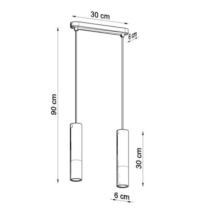 Lámpara colgante BORGIO 2xGU10/40W/230V