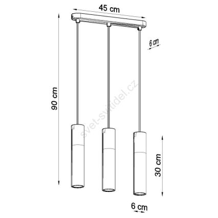 Lámpara colgante BORGIO 3xGU10/40W/230V