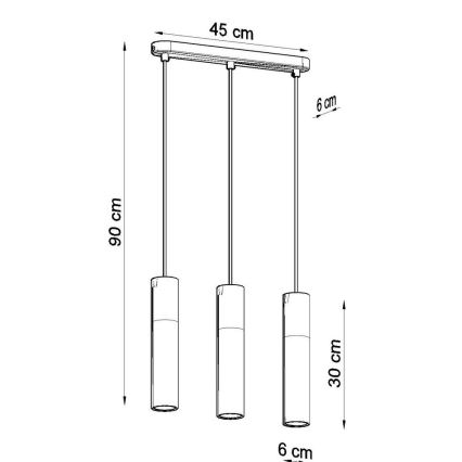 Lámpara colgante BORGIO 3xGU10/40W/230V