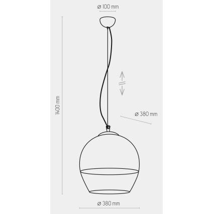 Lámpara colgante BOULETTE 1xE27/60W/230V dorado