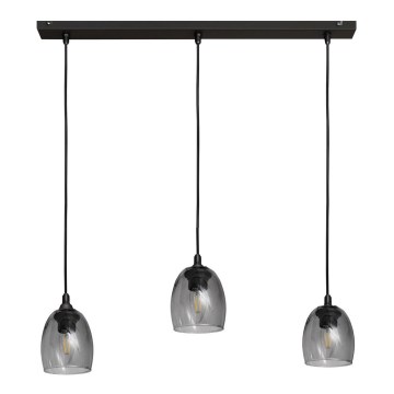 Lámpara colgante BRILLANT 3xE27/15W/230V gris