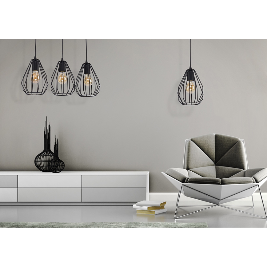 Lámpara colgante BRYLANT BLACK 3xE27/60W/230V