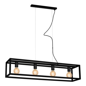 Lámpara colgante CAGE 4xE27/60W/230V negra