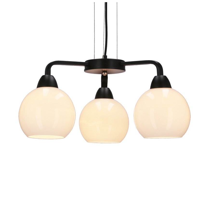 Lámpara colgante CALDERA 3xE27/60W/230V negro